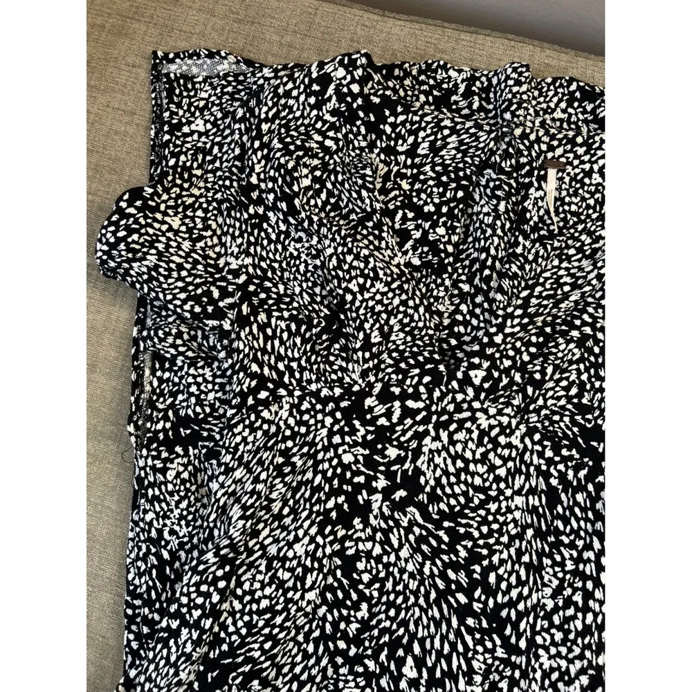 Free People Women's Black White‎ Print Midi Dress Bohemian Casual Beach